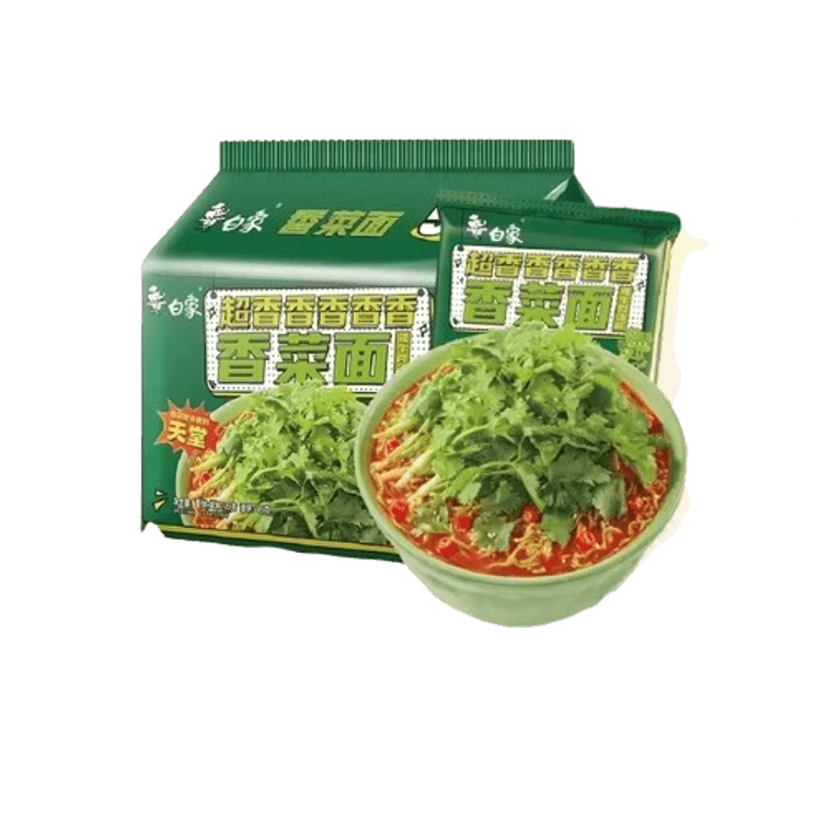 [Direct Mail from China] Baixiang Instant Noodles Cilantro Noodles Instant Noodles Large Plenty of Cilantro 115g*5 Bags
